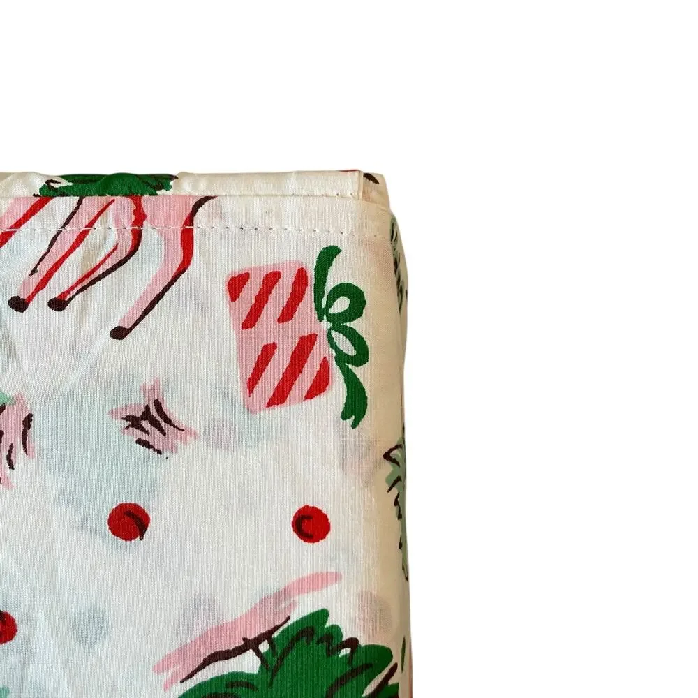 Cath Kidston London 4pc QUEEN Sheet Set Christmas Ditsy Deer Pink Cotton NEW